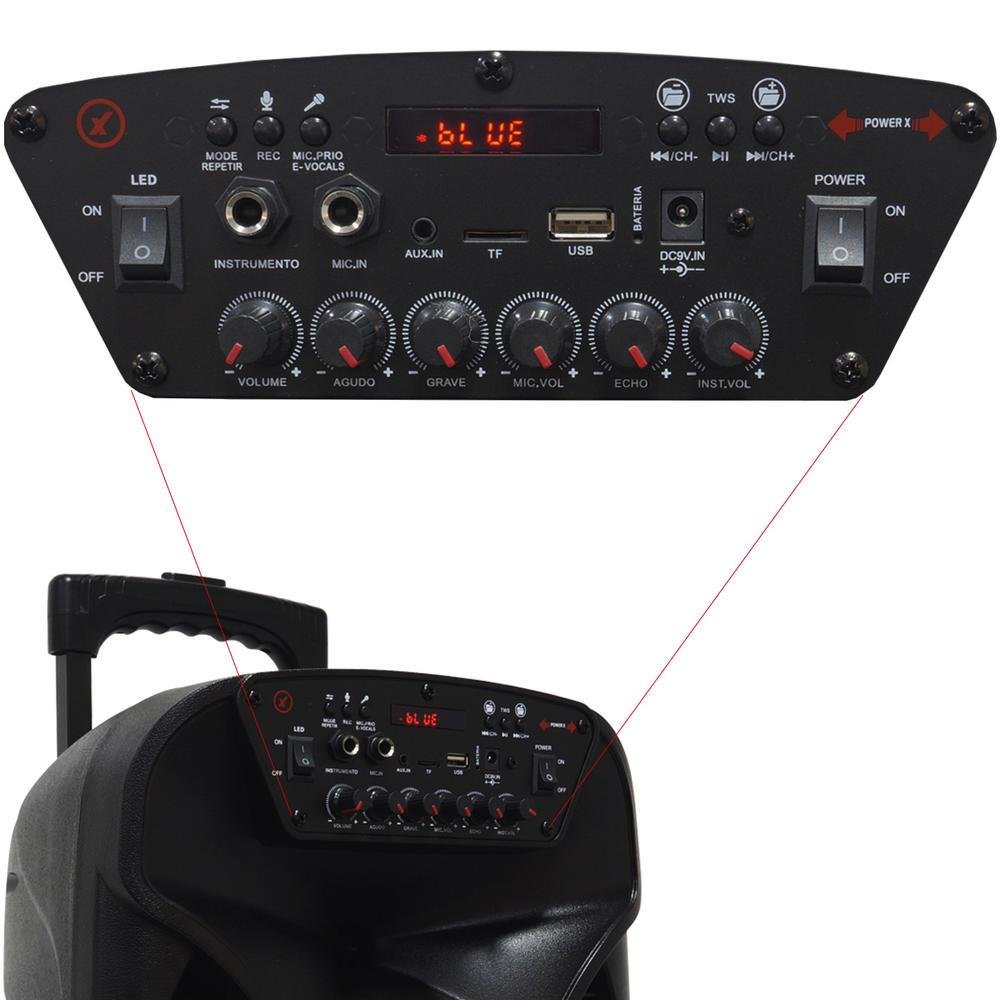 Caixa Som Amplificada Portátil Bluetooth 480w Rms