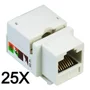 25x Conector Keystone CAT6 Fêmea, RJ45 Tomada Gigabit