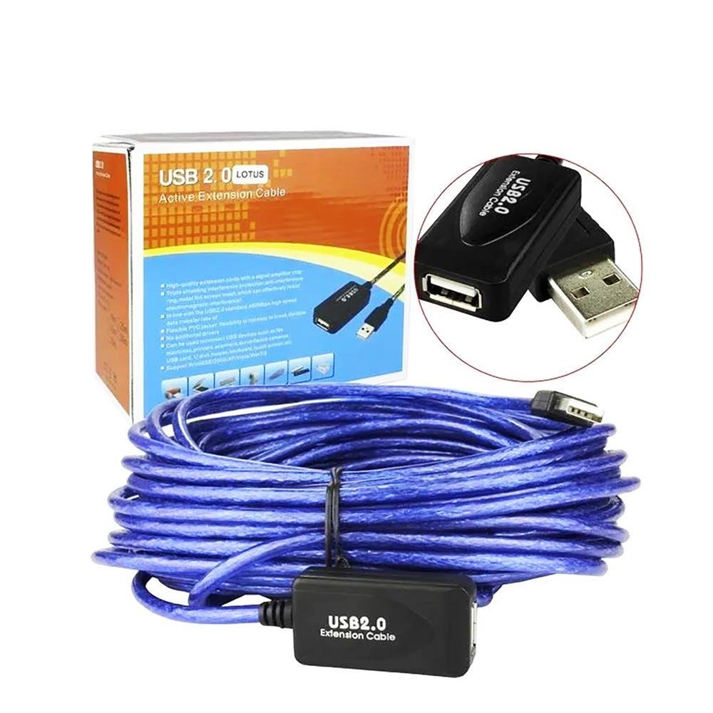Cabo USB Amplificado 15m Extensor Macho Femea