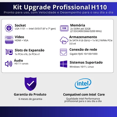 Kit Pl Me Processador I7 Memoria Cooler KaBuM