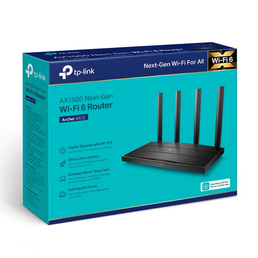 Tp-link Archer Ax12 Ax1500 - Preto