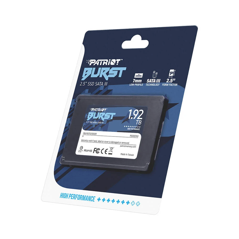 SSD Patriot 1,92Tb, Sata3, 2.5, Burst Elite, Pbe192ts25ssdr SSD Patriot 1,92Tb, Sata3, 2.5, Burst Elite, Pbe192ts25ssdr