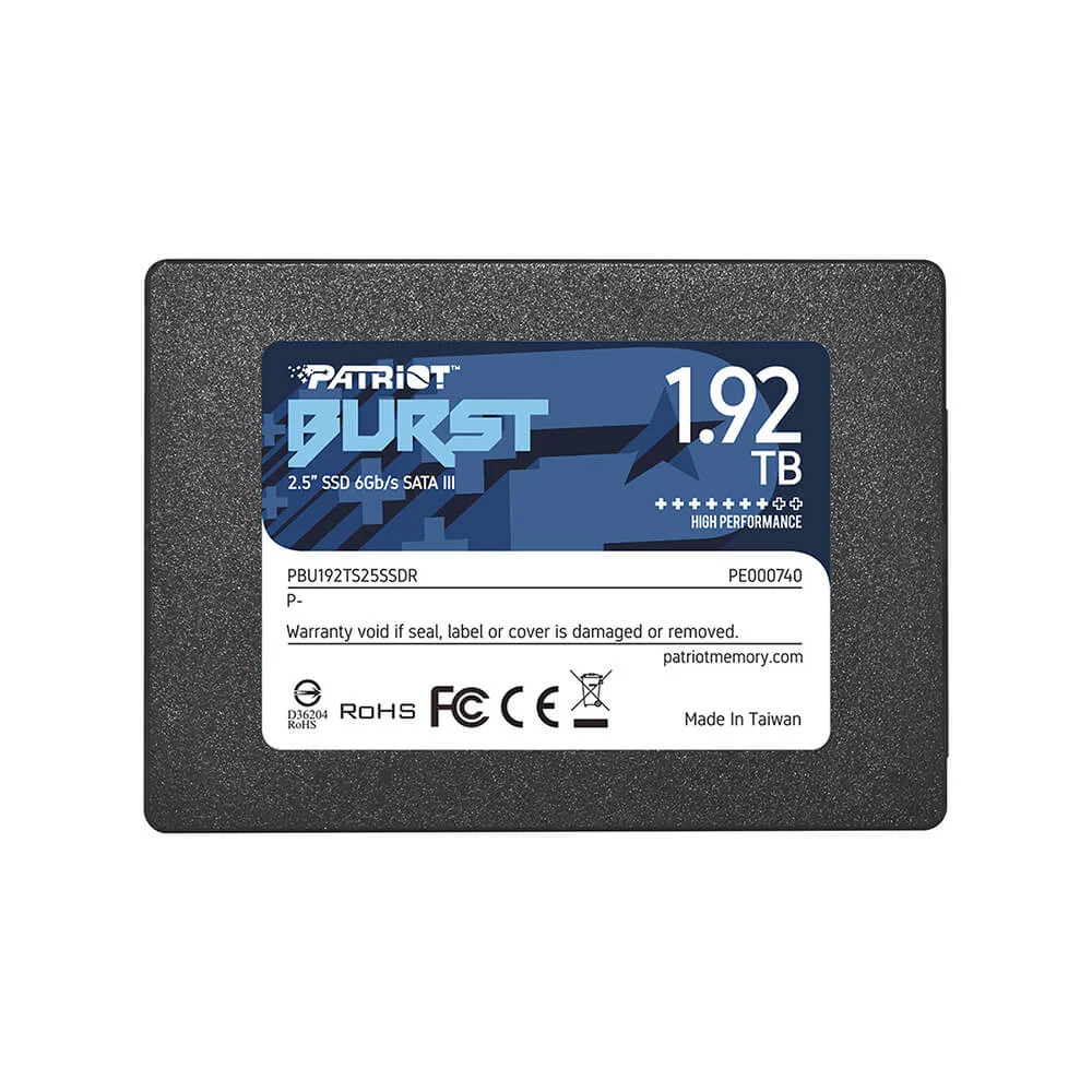 SSD Patriot 1,92Tb, Sata3, 2.5, Burst Elite, Pbe192ts25ssdr SSD Patriot 1,92Tb, Sata3, 2.5, Burst Elite, Pbe192ts25ssdr