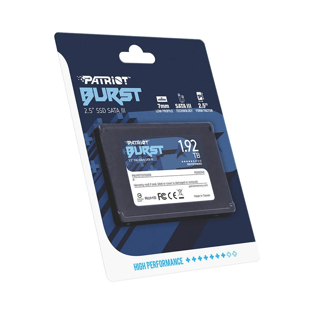 SSD Patriot 1,92Tb, Sata3, 2.5, Burst Elite, Pbe192ts25ssdr SSD Patriot 1,92Tb, Sata3, 2.5, Burst Elite, Pbe192ts25ssdr