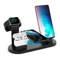 Carregador Dock Station, 4 Em 1 Hars Para Iphone, Airpods, Smartwatch, Smartphone - Preta