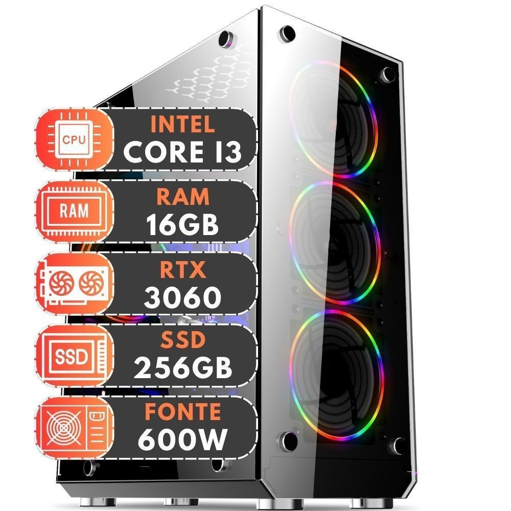 Pc Gamer 3green Extreme 3e-024 Intel Core I3 10ª Geração 16GB RAM, SSD 256GB, Geforce RTX 3060 12GB, 600w Pc Gamer 3green Extreme 3e-024 Intel Core I3 10ª Geração 16GB RAM, SSD 256GB, Geforce RTX 3060 12GB, 600w