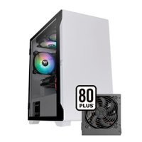 Gabinete Tt S100 TG, Mini Tower, Com Fonte 600W, Lateral Vidro, Branco Neve - Ca-3q9-60s6wz-00