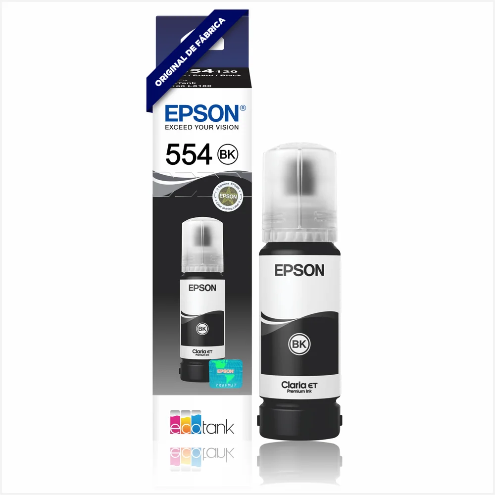Refil de Tinta Epson Ecotank 554 T554120 KaBuM