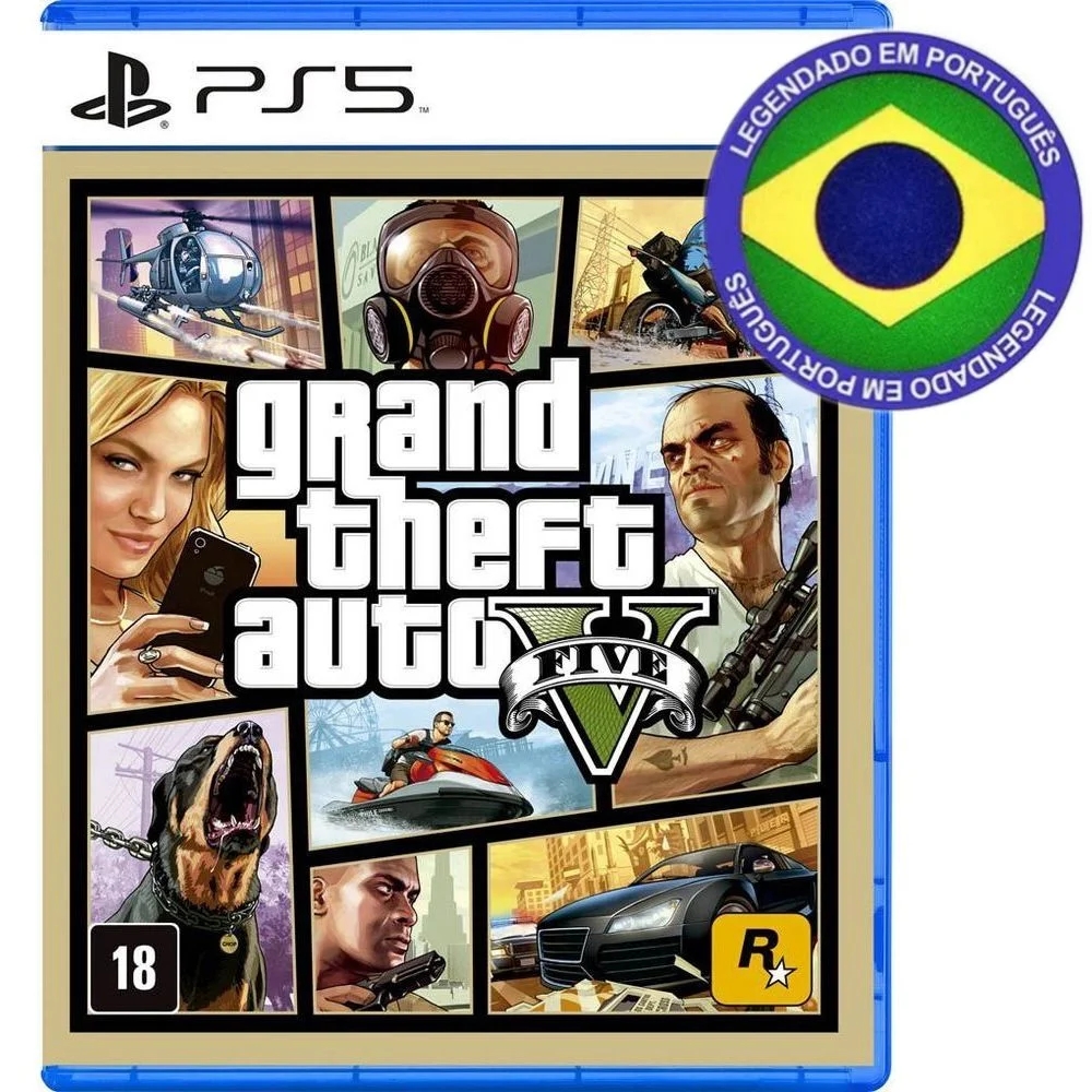 Jogo Gta 5, Sony, Ps5, Grand Theft Auto V, Mídia Física, Legendado Em Português Br Jogo Gta 5, Sony, Ps5, Grand Theft Auto V, Mídia Física, Legendado Em Português Br