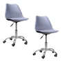 Kit 2 Cadeiras Office Saarinen, Base Cromada, Com Rodizio, Giratória, Cinza - Oficial Webshop