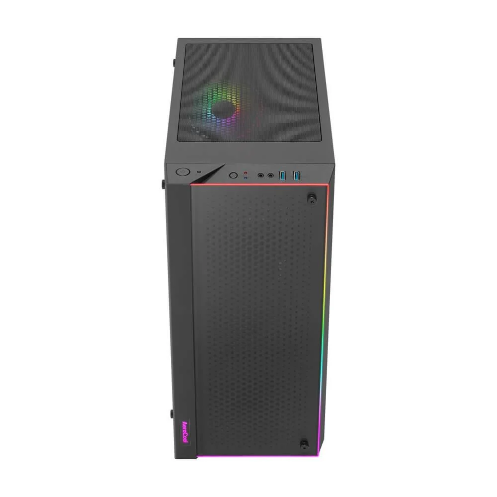 Gabinete Gamer Aerocool, Skribble Preto Rgb - Lateral Vidro Gabinete Gamer Aerocool, Skribble Preto Rgb - Lateral Vidro