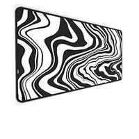 Mouse Pad Gamer Speed,Extra Grande, Desk Pad Profissional Premium, Com Borda Costurada 100x50, Abstrato, Preto E Branco