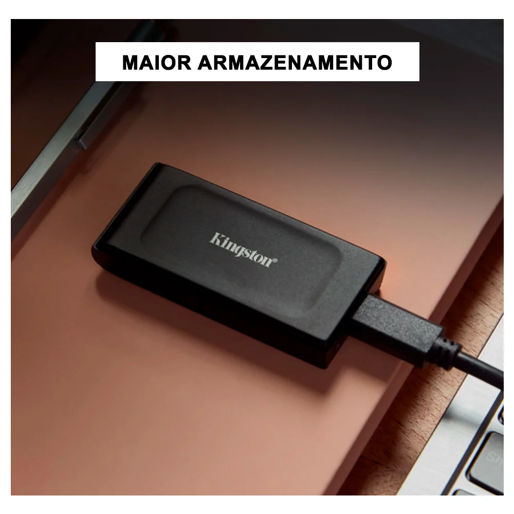 SSD Externo Kingston 1tb Portátil Xs1000, Preto, Prata SSD Externo Kingston 1tb Portátil Xs1000, Preto, Prata