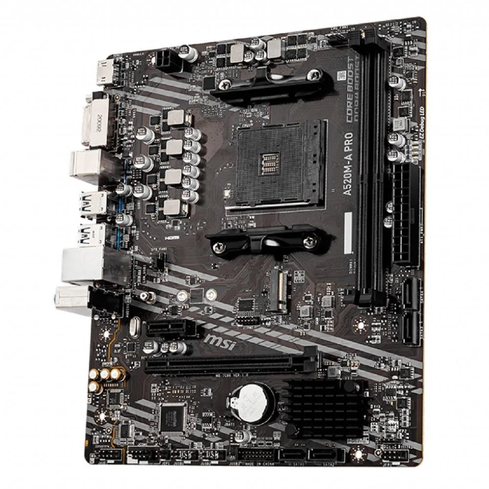 Placa Mãe Msi A520m-a Pro AMD, Am4, Matx, DDR4 Placa Mãe Msi A520m-a Pro AMD, Am4, Matx, DDR4