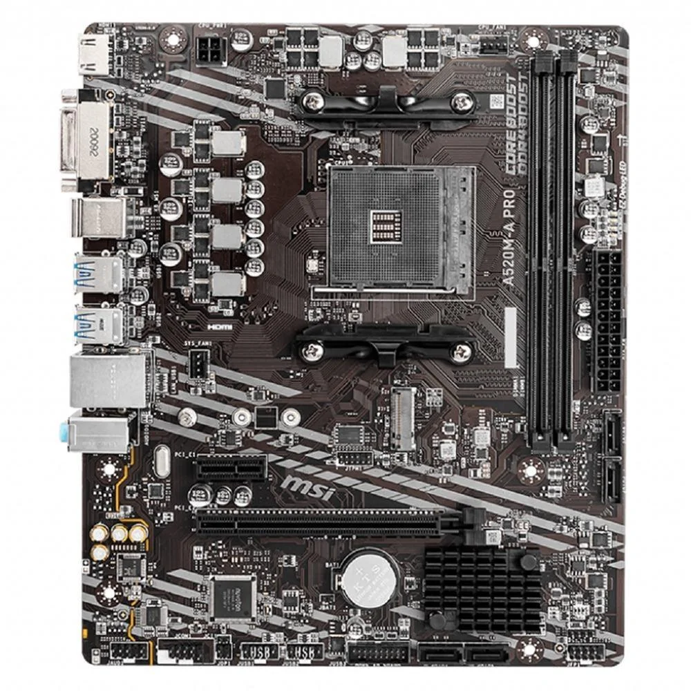 Placa Mãe Msi A520m-a Pro AMD, Am4, Matx, DDR4 Placa Mãe Msi A520m-a Pro AMD, Am4, Matx, DDR4