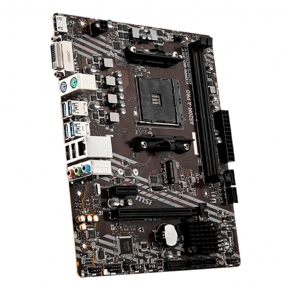 Placa Mãe Msi A520m-a Pro AMD, Am4, Matx, DDR4 Placa Mãe Msi A520m-a Pro AMD, Am4, Matx, DDR4