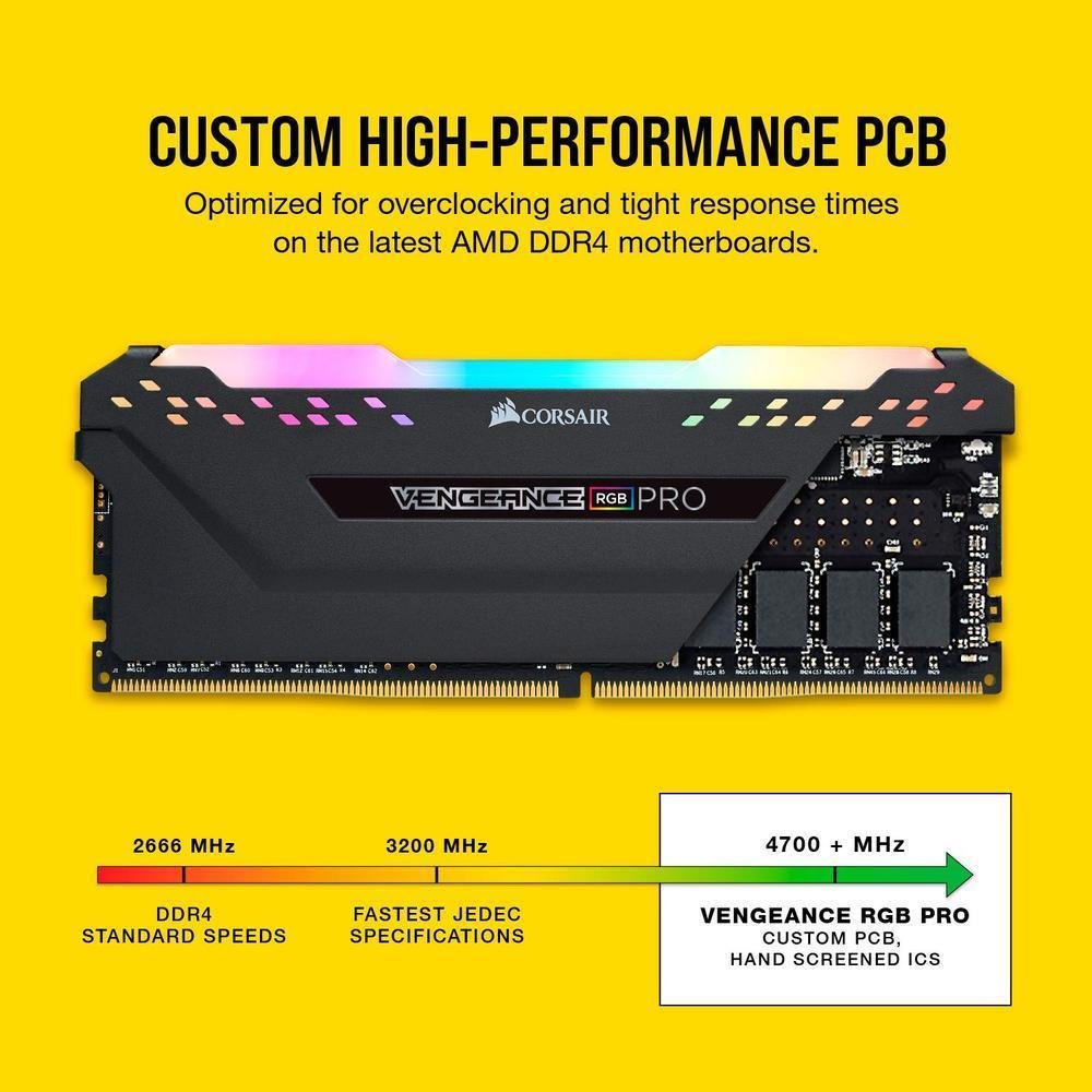 Memória Corsair Vengeance RGB Pro 16GB KaBuM