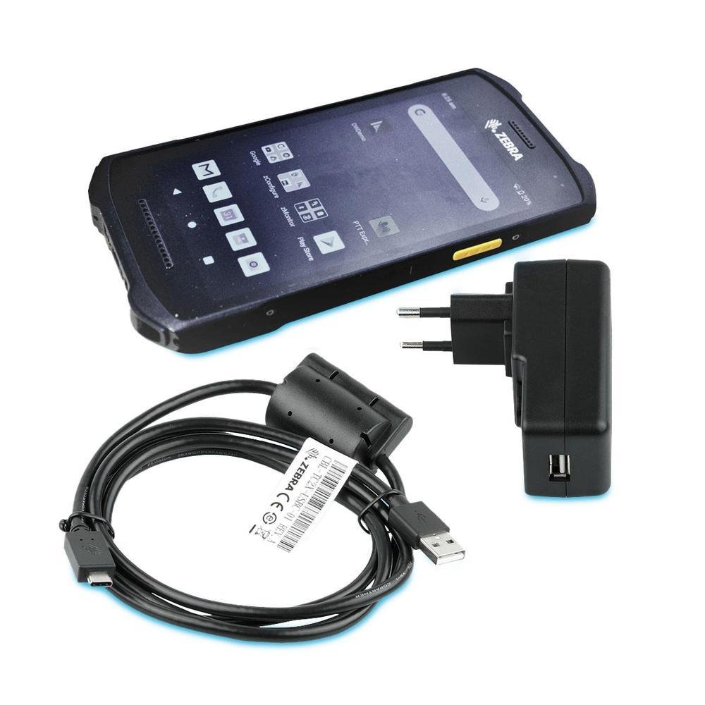 Kit Coletor De Dados Zebra Tc21 + Cabo USB + Fonte Alimentação