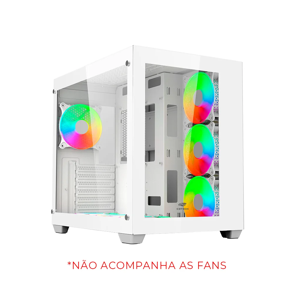 Gabinete C3tech Gaming Aquarius Mt-g910wh, Sem Fonte