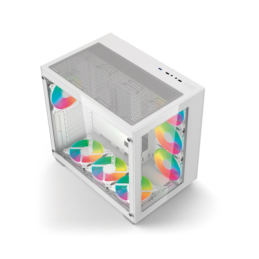Gabinete C3tech Gaming Aquarius Mt-g910wh, Sem Fonte