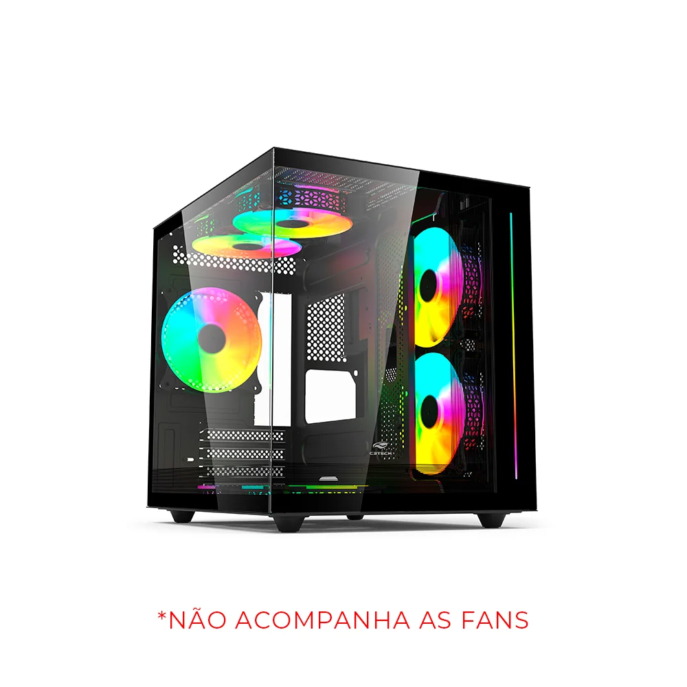 Gabinete Aquarius Sem Fonte C3tech Gaming - Mt-g810bk Gabinete Aquarius Sem Fonte C3tech Gaming - Mt-g810bk