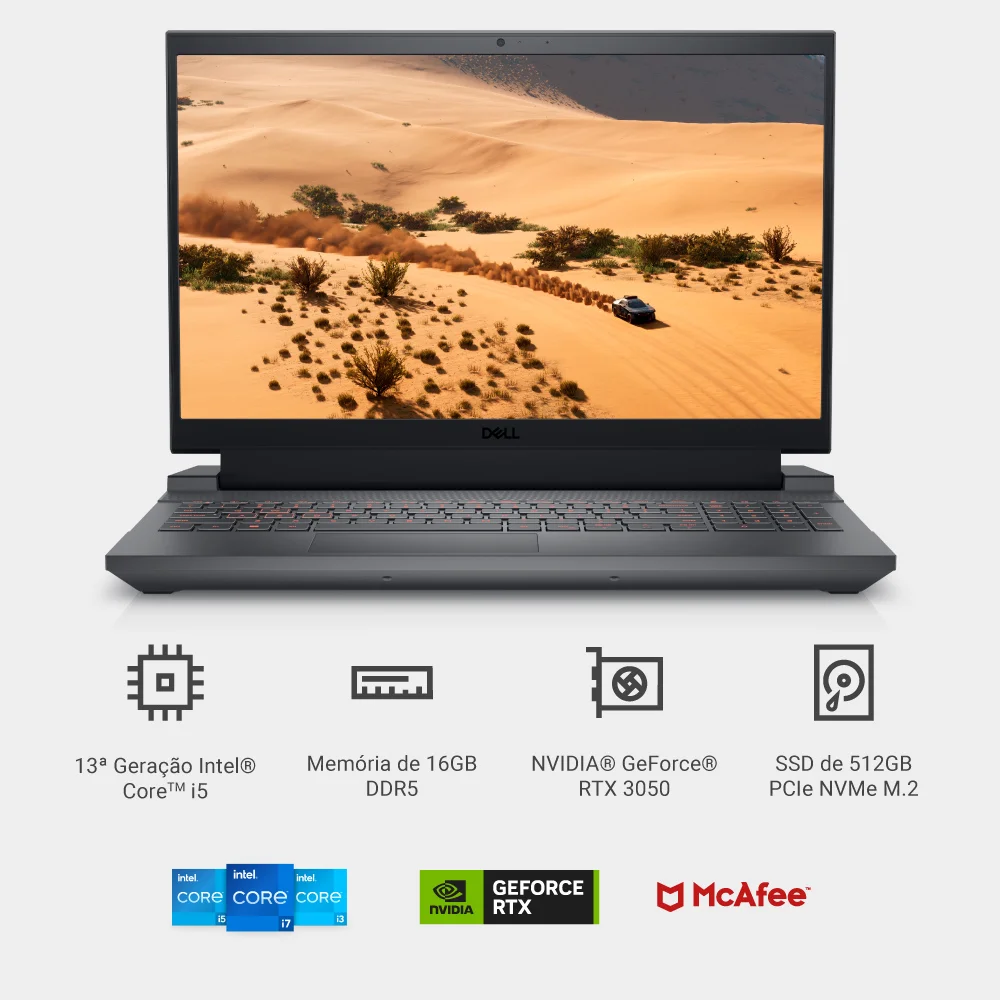 Notebook Gamer Dell i5 16GB RTX 3050 Mochila