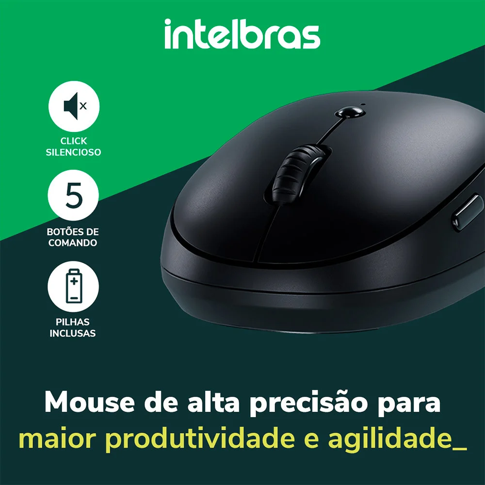 Mouse Intelbras Sem Fio Msi100 Preto Bivolt