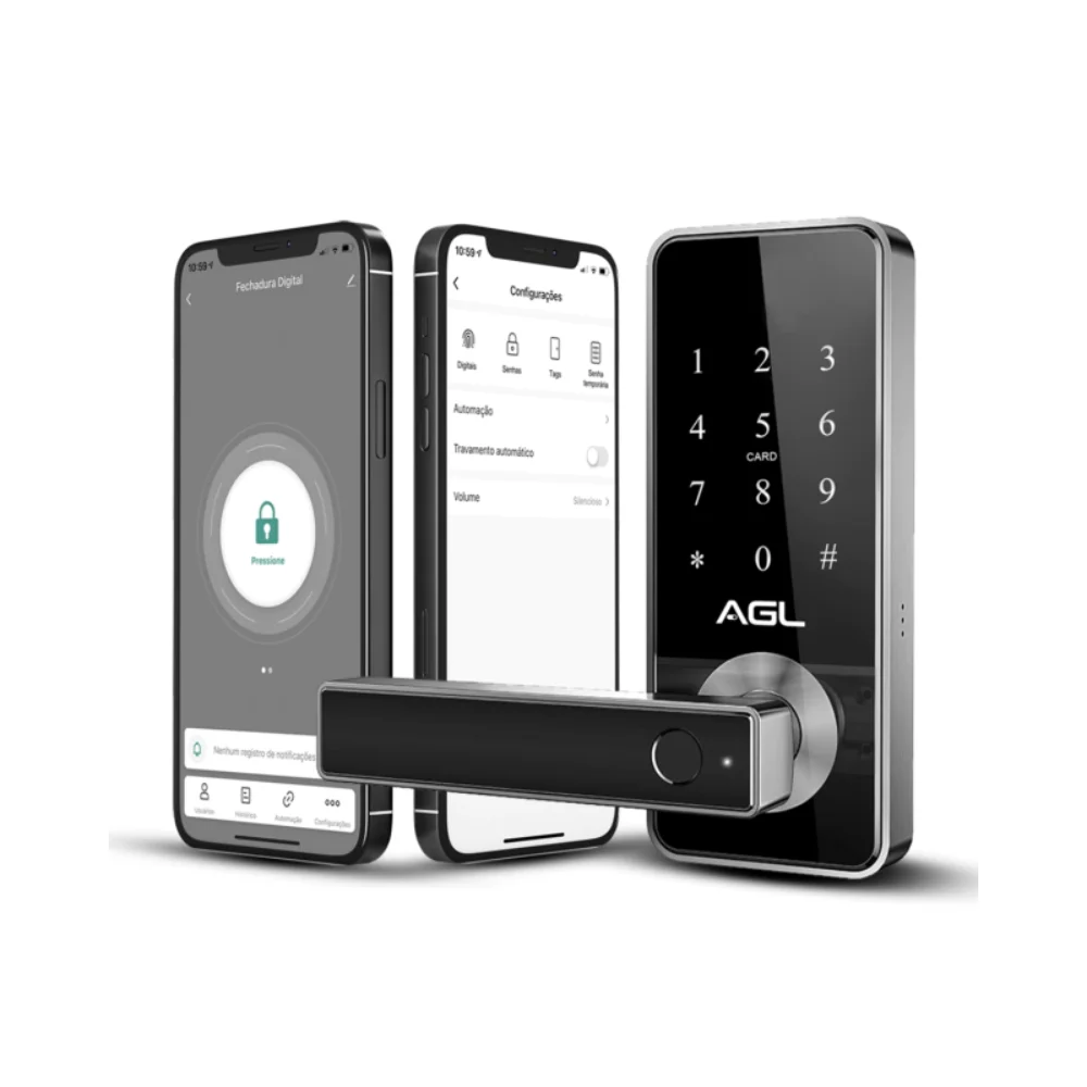 Fechadura Eletronica Digital Agl H11, Bluetooth, Preta Fechadura Eletronica Digital Agl H11, Bluetooth, Preta