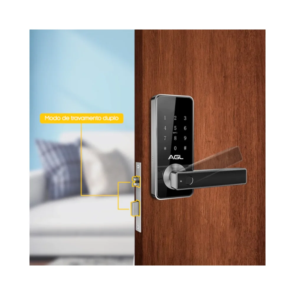 Fechadura Eletronica Digital Agl H11, Bluetooth, Preta Fechadura Eletronica Digital Agl H11, Bluetooth, Preta