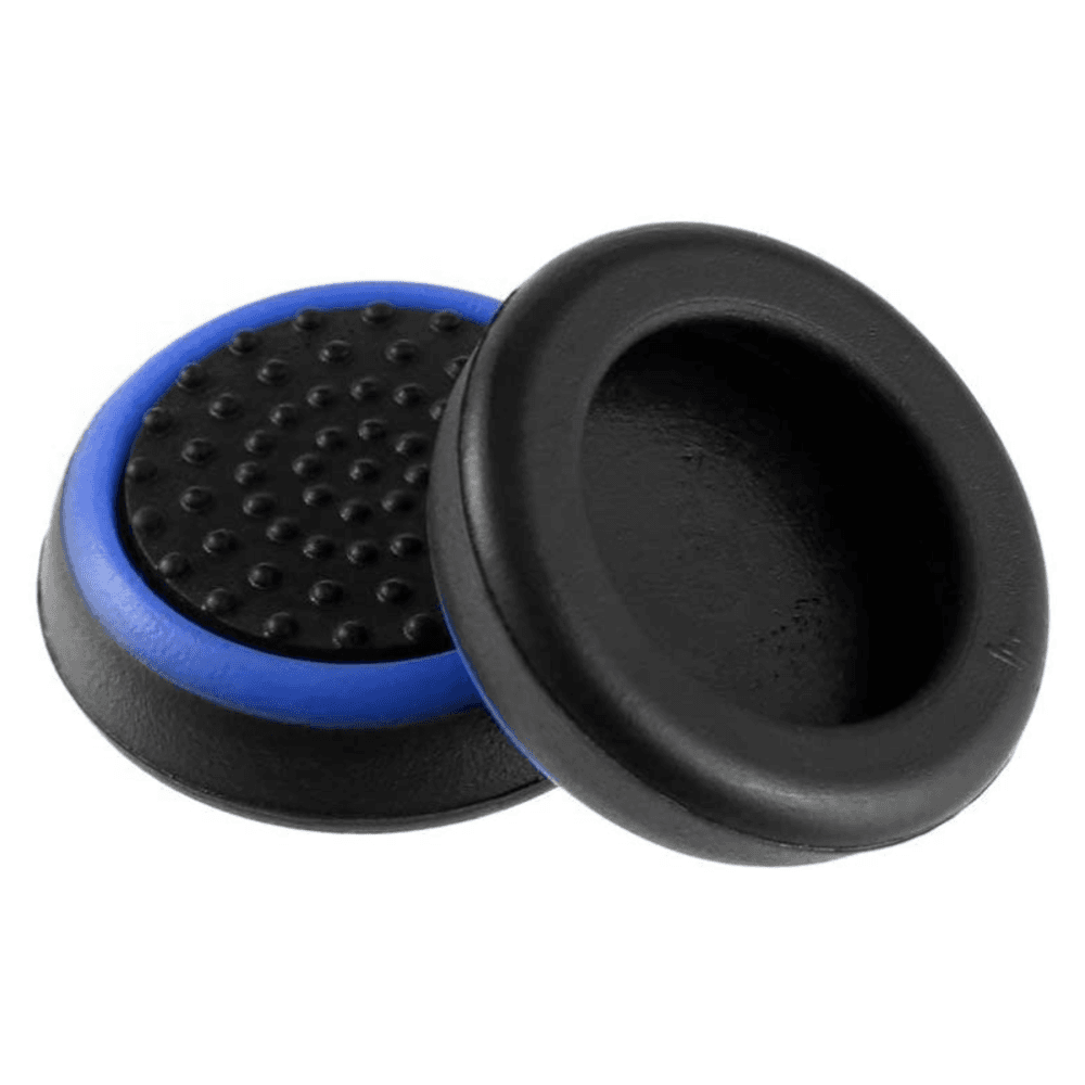 Grip 4 Capinhas Radalishop, Para Controle Analógico Xbox 360, Playstation, Silicone. Preto, Borrachinha Azul