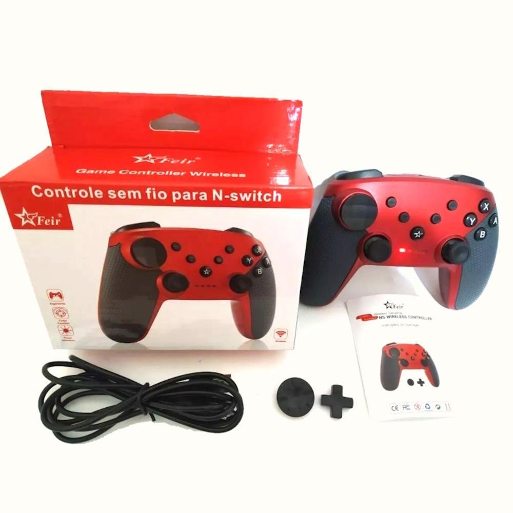 Controle Sem Fio Feir, Para Nintendo Switch, Pc, Android, Ps3, Preto Controle Sem Fio Feir, Para Nintendo Switch, Pc, Android, Ps3, Preto