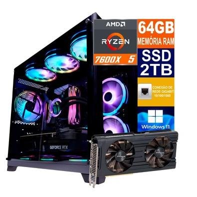PC Gamer AMD Ryzen 5 7600x 64GB Memória RAM KaBuM
