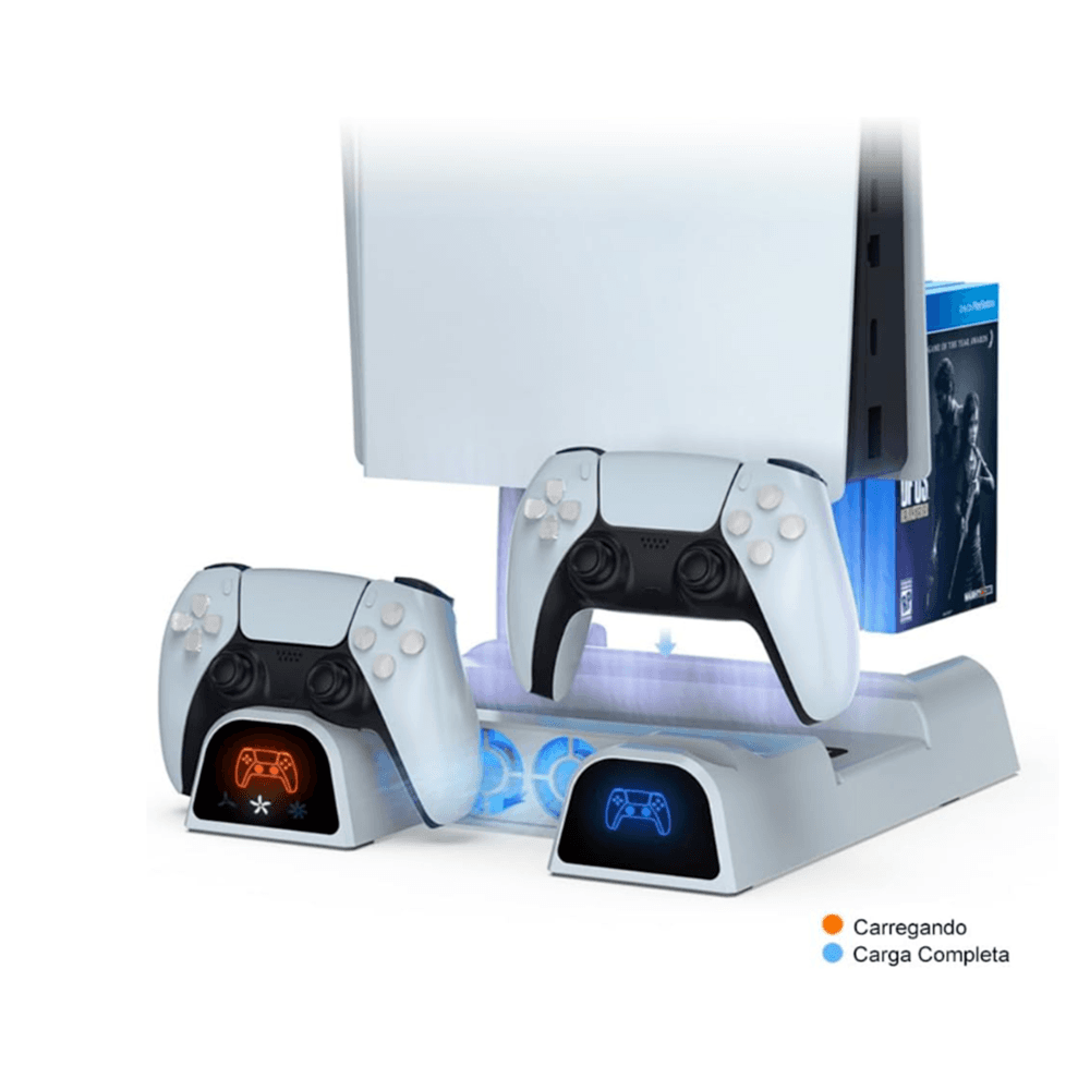 Base Cooler Dobe, Resfriamento Suporte Carregador, 2 Controles, Pra Ps5