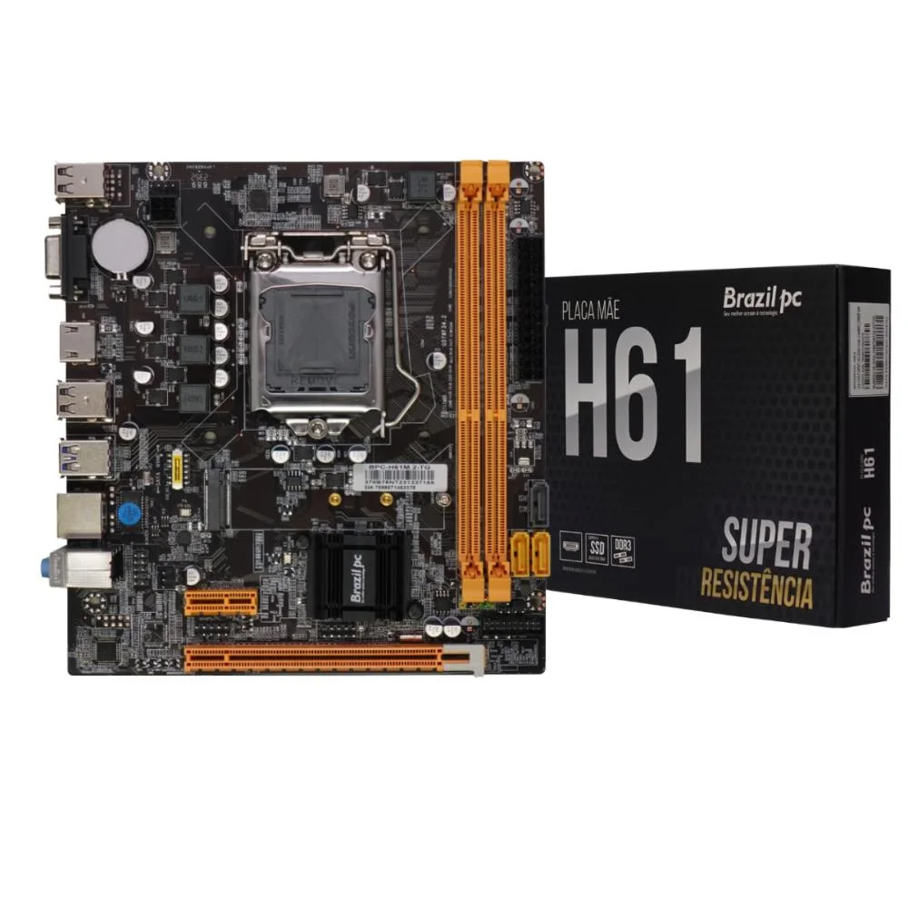 Placa-Mãe Brazilpc Bpc-H61m.2-Tg, LGA 1155, DDR3, Chipset Intel H61, M.2, USB, HDMI/VGA, Micro Atx Placa-Mãe Brazilpc Bpc-H61m.2-Tg, LGA 1155, DDR3, Chipset Intel H61, M.2, USB, HDMI/VGA, Micro Atx