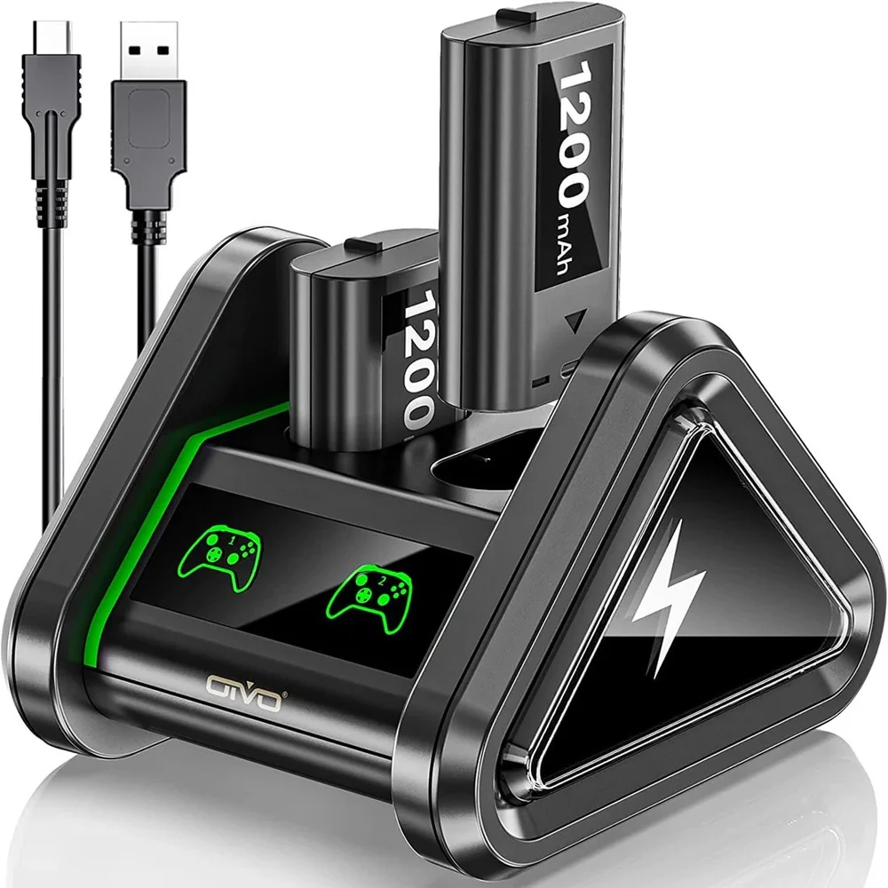 Base Carregador Dock Controle XBOX Series S/x + 2 Baterias Base Carregador Dock Controle XBOX Series S/x + 2 Baterias