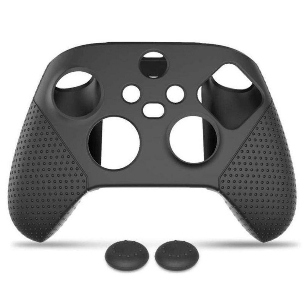 Capa Case Silicone Antiderrapante + 2 Grips XBOX Séries X/s Cor:preto;