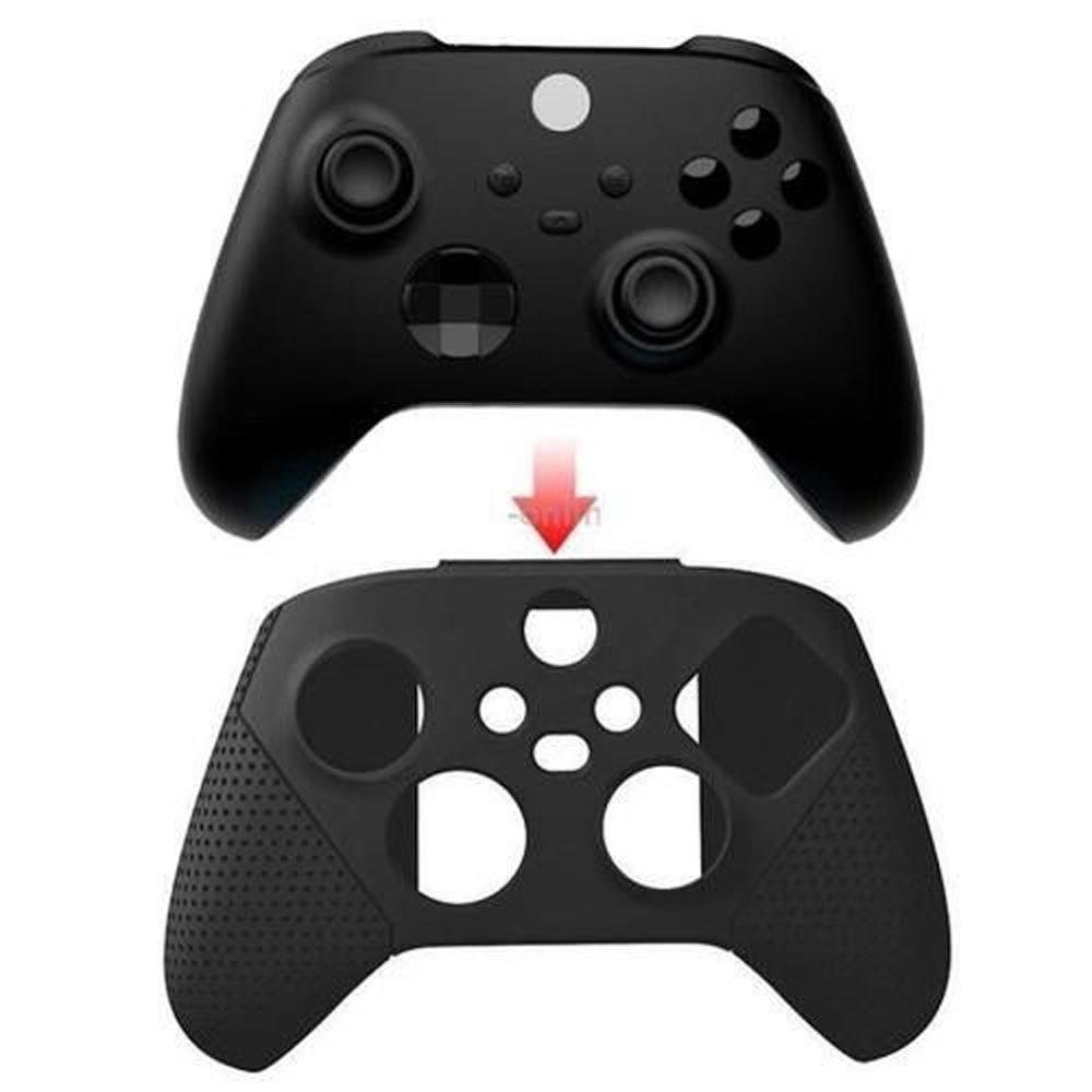 Capa Case Silicone Antiderrapante + 2 Grips XBOX Séries X/s Cor:preto;
