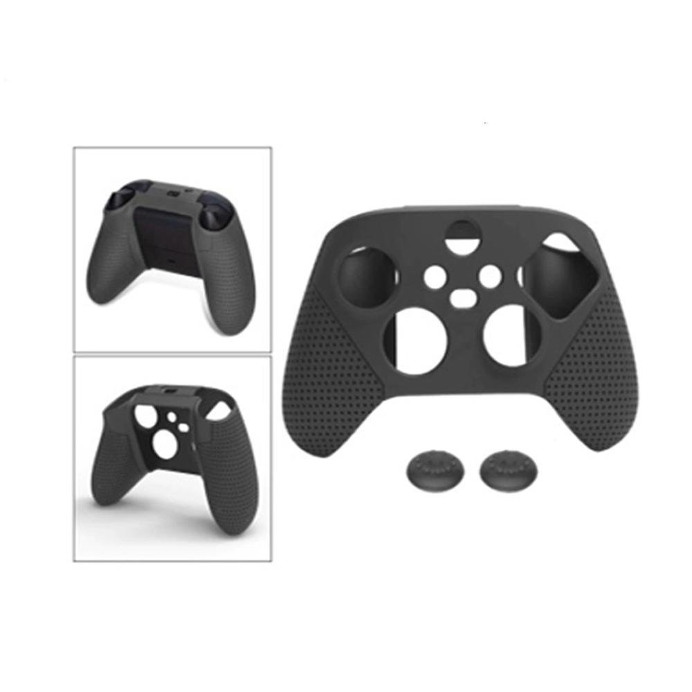Capa Case Silicone Antiderrapante + 2 Grips XBOX Séries X/s Cor:preto;