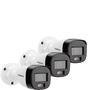 Kit Intelbras 3 Câmeras De Segurança 3220 B Multi-hd Vhd Full Color Com Microfone E Áudio 20m Branca