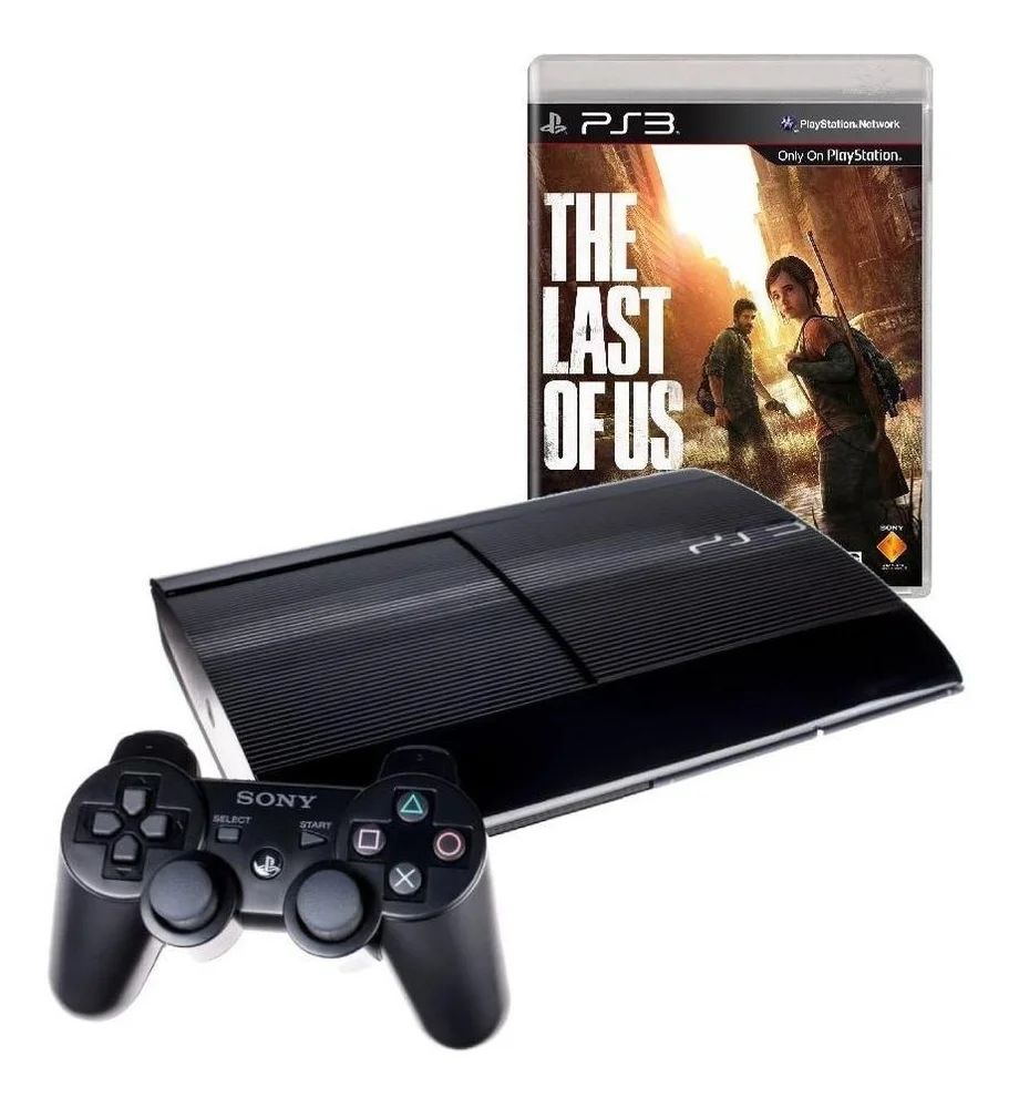 Sony Playstation 3 Super Slim 500gb The Last Of Us Cor Charcoal Black Sony Playstation 3 Super Slim 500gb The Last Of Us Cor Charcoal Black