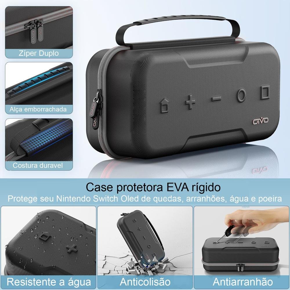Case Bolsa Nintendo Switch OLED Espaço Carregador Oivo