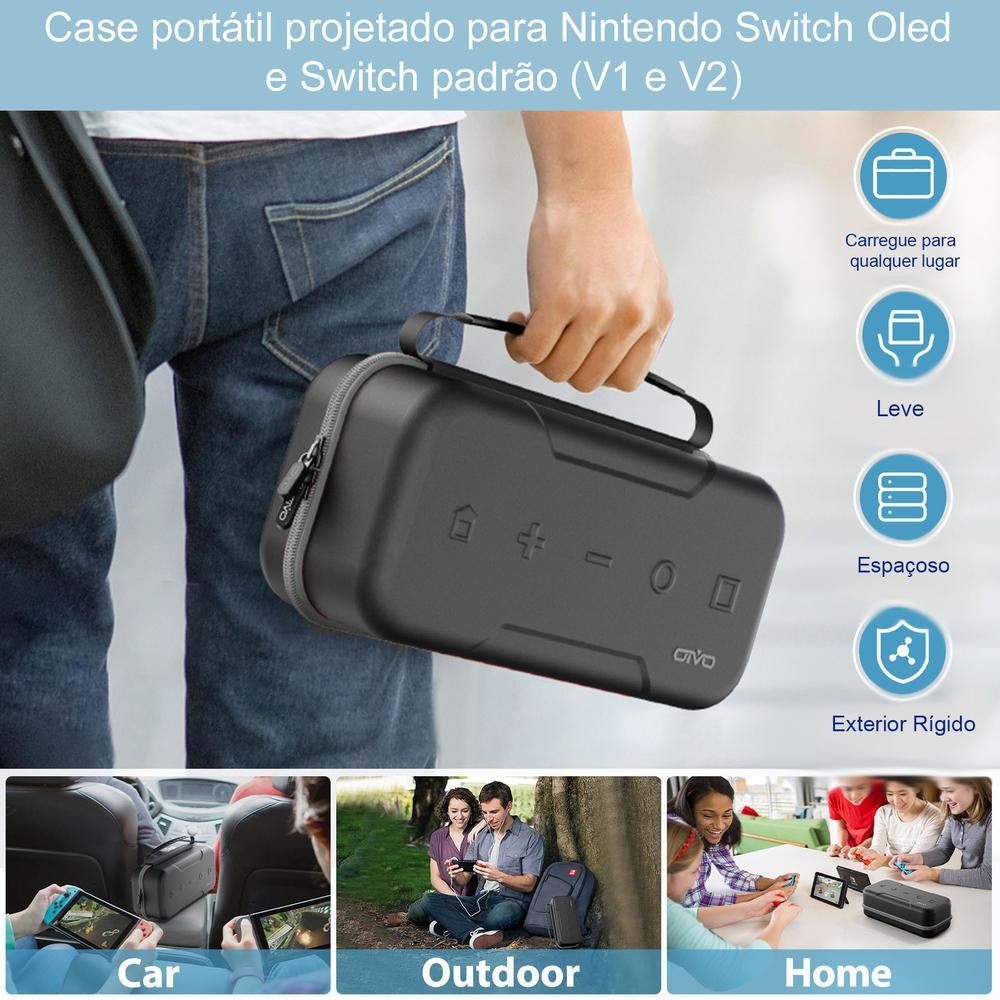 Case Bolsa Nintendo Switch OLED Espaço Carregador Oivo