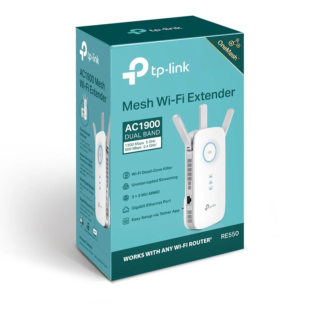 Repetidor De Sinal Tp-link Re550 Ac1900 Mesh Wifi Dual Band / 3 Antenas - Branco