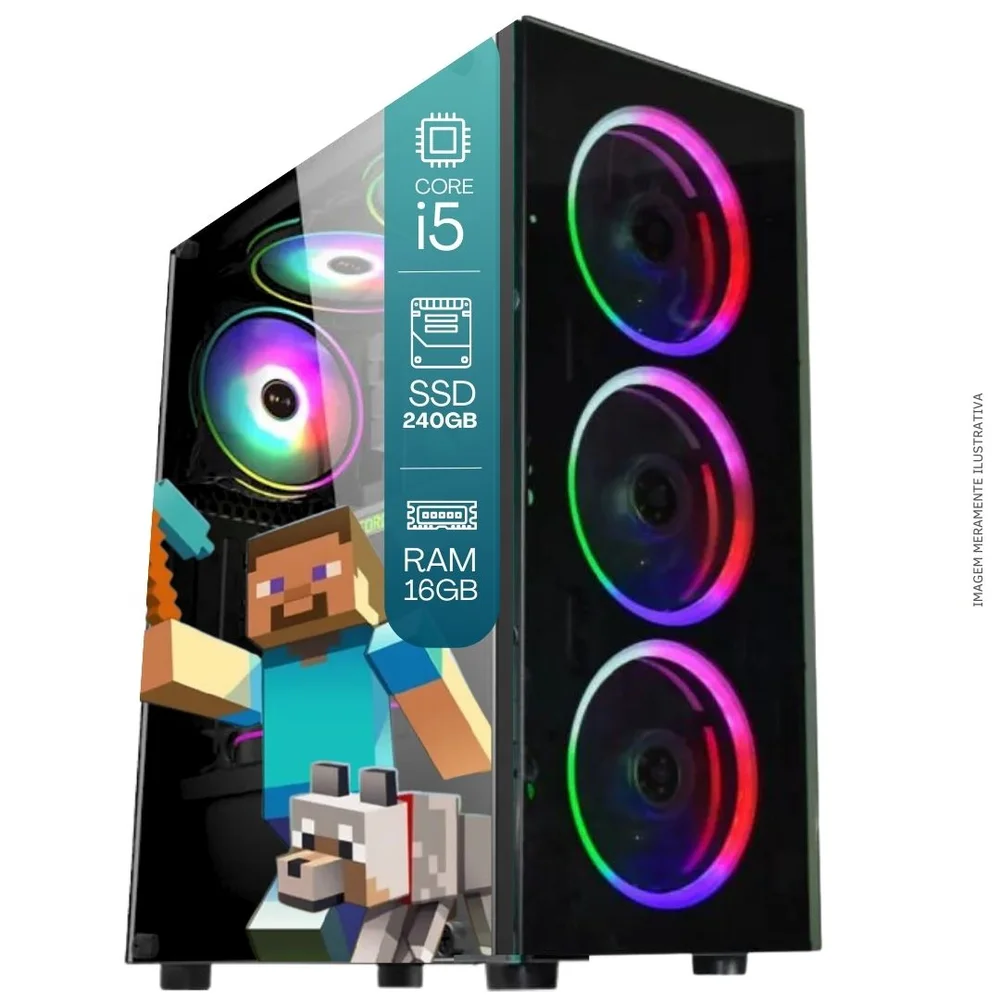 "Computador Gamer Completo Balão.info Intel Core I5 SSD 240GB 16gb Teclado Mouse Mouse Pad E Headset Gamer Monitor 23"" WINDOWS 10 Pro Trial" - view 3