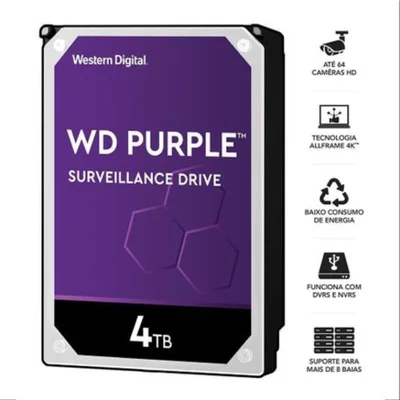 Hdd Wd Purple 4 Tb Para Segurança Vigilancia