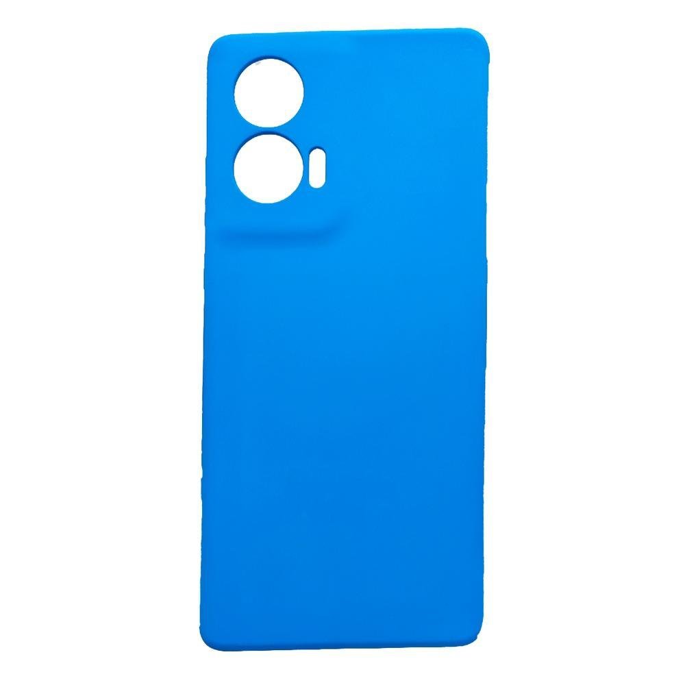 Capinha Capa Compatível Com Motorola Edge 50 Fusion Xt2429 Tela 6.7 Case Aveludada Interior Azul