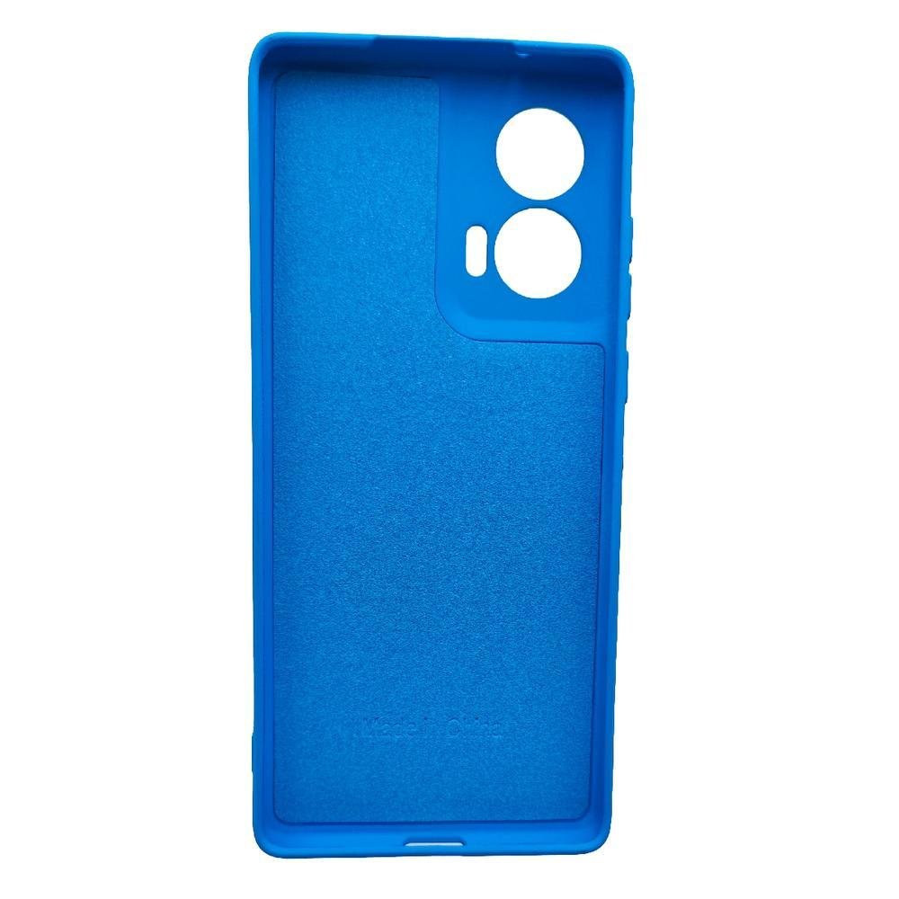 Capinha Capa Compatível Com Motorola Edge 50 Fusion Xt2429 Tela 6.7 Case Aveludada Interior Azul