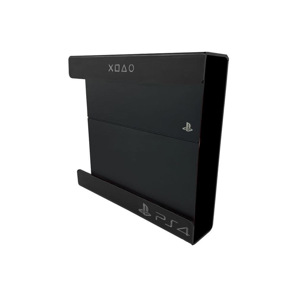 Suporte Parede Console Playstation 4 Slim - Ps4 Slim - Material Acrílico Preto