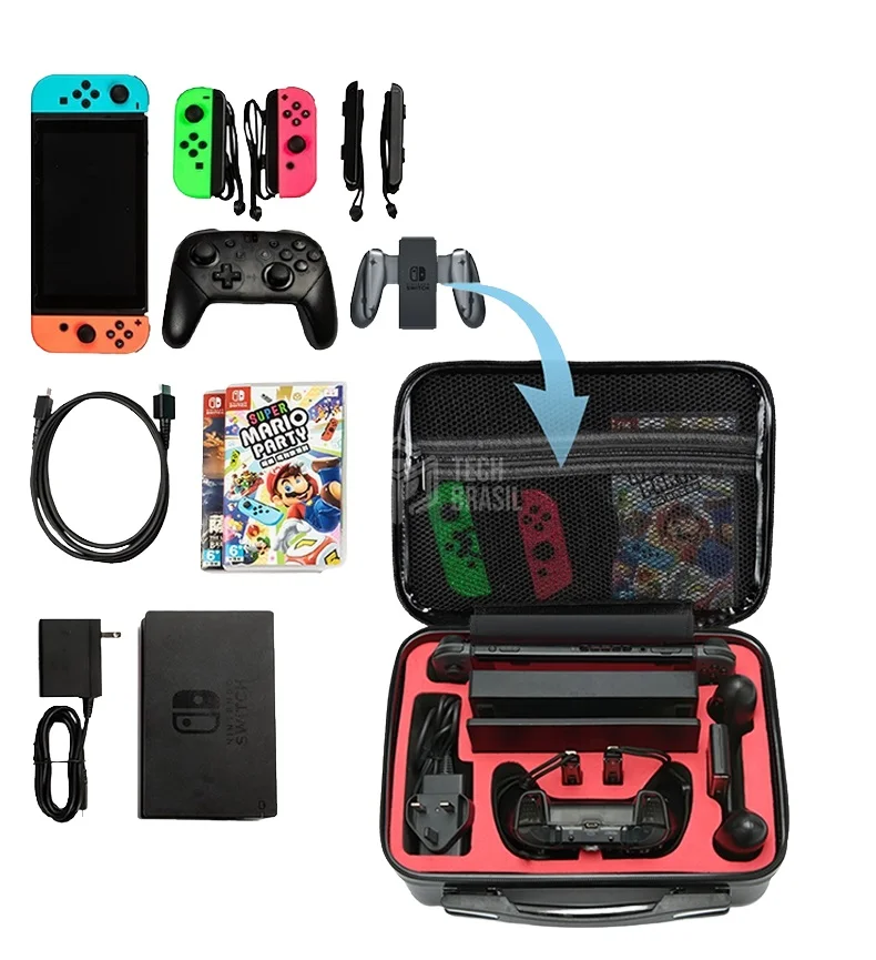 Bolsa Rígida Para Transporte Maleta Case Capa Para Nintendo Switch Preta Bolsa Rígida Para Transporte Maleta Case Capa Para Nintendo Switch Preta