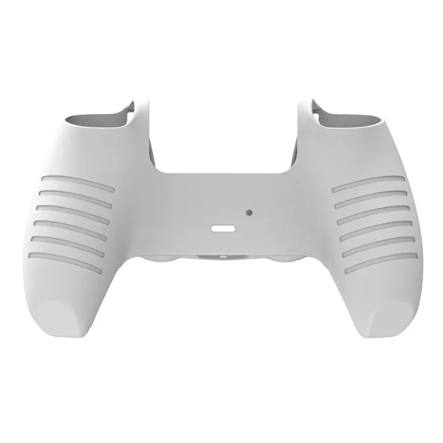 Capa Protetora Silicone + 2 Grips Para Controle Do Playstation 5 Branca
